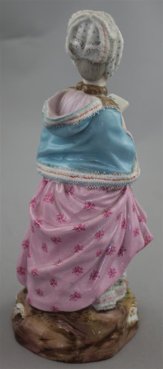 A Meissen figure of a lady, late 19th century, 20.5cm